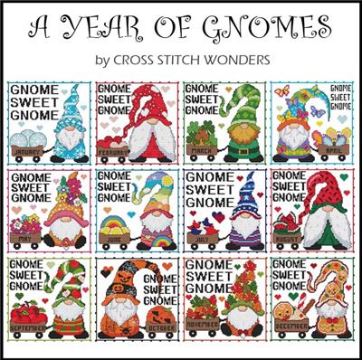 A Year Of Gnomes - All 12 Months